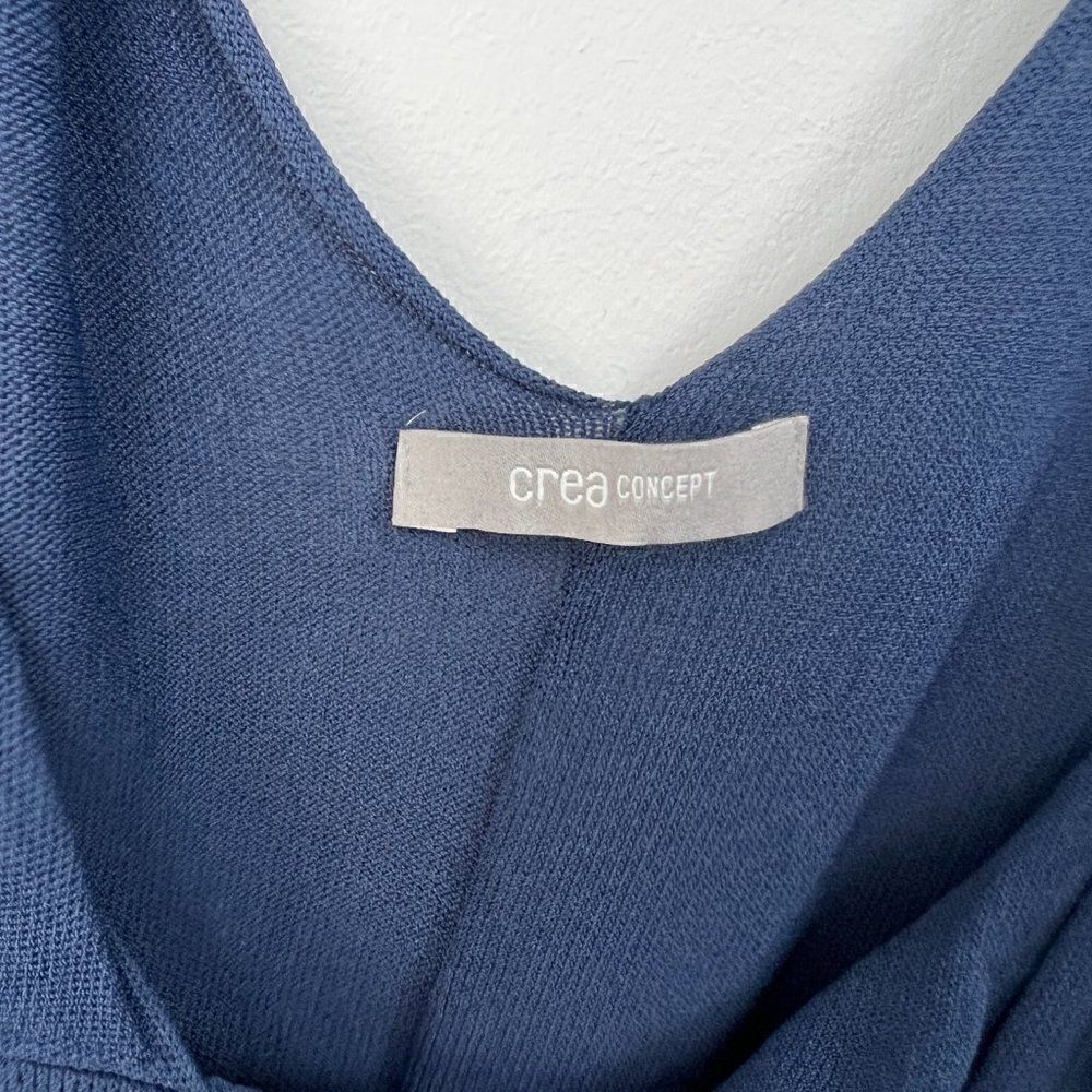𝅺NWOT Crea concept, asymmetrical opening shirt, dark blue, size 38 - Picture 3 of 9